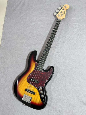 Sunburst 4 String Electric Bass Guitar Jazz Style Solid Body Red