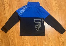 Adidas Boys Track Jacket Blue x Black Size 8