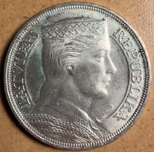 1931 5 Lati - Big Latvian Silver - As Shown! (#3249)