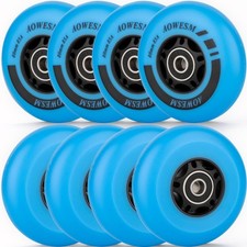 AOWESM Inline Skate Wheels, Outdoor Indoor, 85A, 8-Pack Blue, 80mm 72mm...