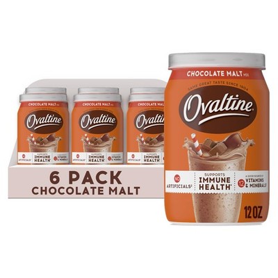 NESTLE OVALTINE Milk Flavoring Chocolate Malt (Pack of 6) 12 Ounce