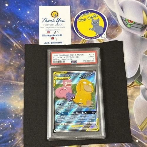 2019 Slowpoke & Psyduck GX 218/236 Sun & Moon Unified Minds - PSA 9