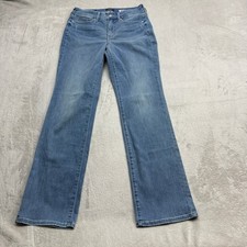 NYDJ Marilyn Straight Jeans Womens 6 Blue Cool Embrace Lift Tuck High Rise Denim