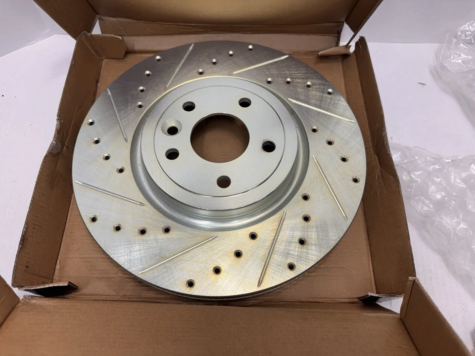 For Jaguar XF 17-20 Brake Rotors DFC  Drilled & Slotted Front Left & Right PAIR - Изображение 3 из 4