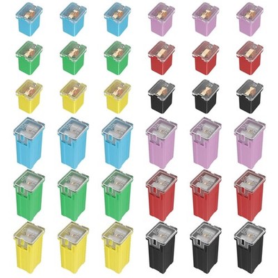 36 Pcs Jcase Fuse Automotive Tall/Standard and Low Profile Jcase Box Shaped F...