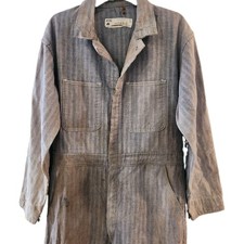 70s RED KAP CC14 Thrashed Distressed Workwear Coveralls Fisher Herringbone USA