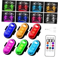 Wireless LED Lights for Car, Wireless Rock Lights with 8 Colors 10 6pcs Black