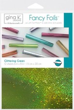 Gina K Designs Fancy Foil 6"X8" 12/Pkg-Glittering Green - 2 Pack