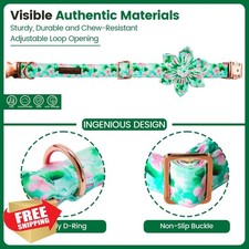 Lionheart Dog Collar St. Patrick's Day Clover Shamrock Small Green Pink Soft