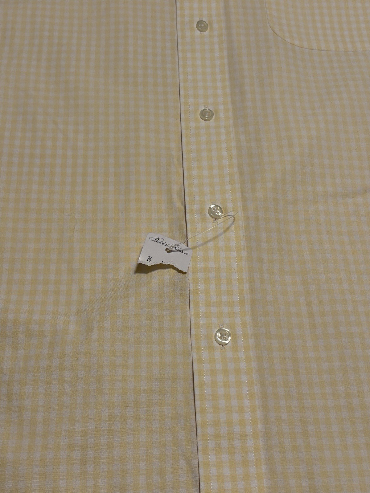Brooks Brothers Non Iron Shirt Men’s Large  15-1/2 Yellow White Checkered NWT thumbnail 4
