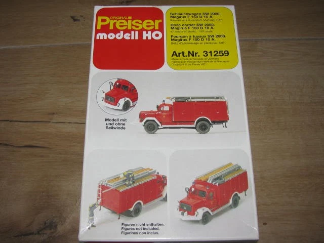 Preiser 31259 Feuerwehr Schlauchwagen SW 2000 Magirus F 150 D Bausatz - Bild 2 von 2