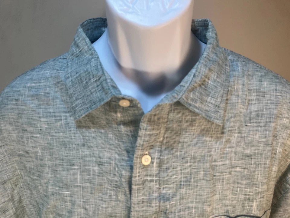 UNTUCKit Men's blue and green 100% linen long sleeve lot of 2 shirts 3XL XXXL - Image 3 of 4