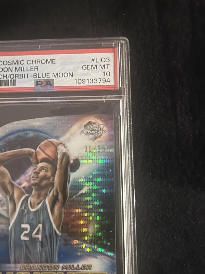 2023 Topps Cosmic Chrome Brandon Miller Launched Into Orbit Blue Moon /99 PSA 10 - Image 3 of 4