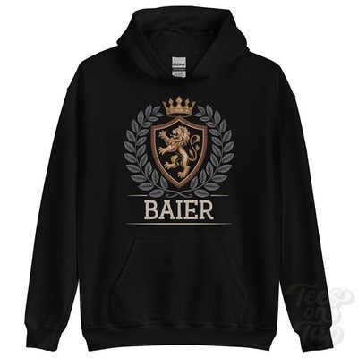 BAIER FANTASY COAT OF ARMS HOODIE novelty parody family name crest