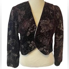Vintage Jeri Marque Special Occasion MOTB Jacket Black/Silver Women's Medium EUC