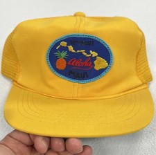 Vintage Maui Hawaii Mesh Trucker Hat Snapback Aloha International Imports M/L