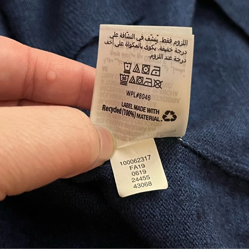 Club Room Quarter Zip Sweater Blue Merino Wool Blend Men’s M - Image 4 of 4