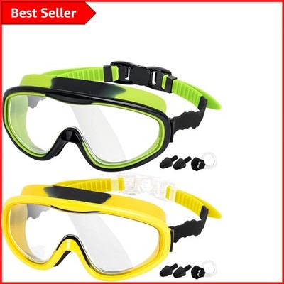 Wide Vision Kinder Schwimmbrillen Set - 2er Pack, Alter 3-15, weiches Silikon, kein Auslaufen