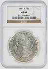 1881-S Morgan Silver Dollar NGC MS64 S$1 San Francisco Mint No Reserve