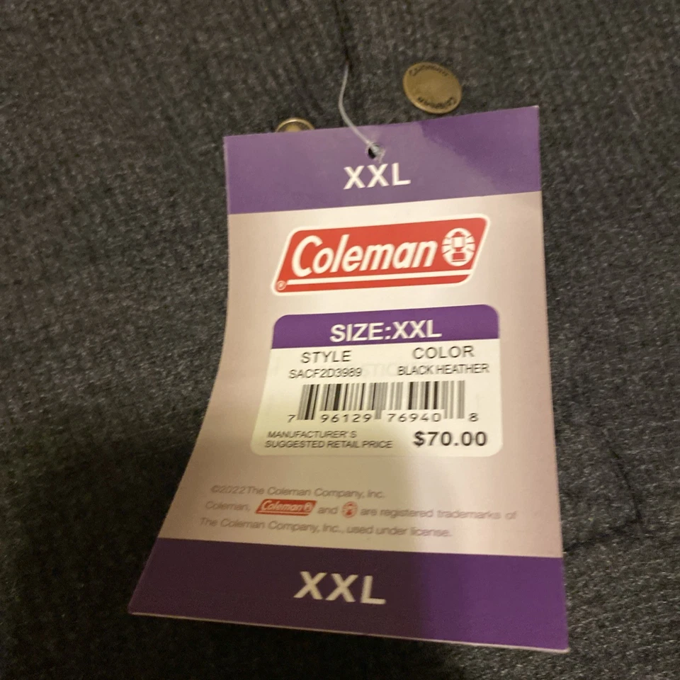 NUEVO CON ETIQUETAS Coleman Bonded Waffle Cierre a Presión Sherpa Vellón Forrado Camisa Pullover Hombres XXL Foto 3 de 4