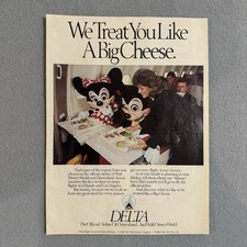Vintage Delta Air Lines Disney Print Ad : We Treat You Like the Big Cheese 90s