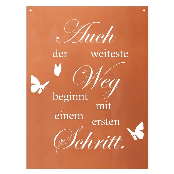 "Edelrost Schild Gedichttafel \"Weg\" Spruchschild Rost Deko Spruchtafel Garten"-image