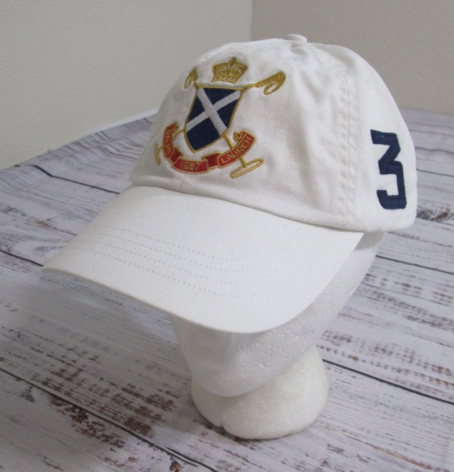 Cappello regolabile Polo Ralph Lauren Blackwatch Polo Team Crest #3 blu pony bianco