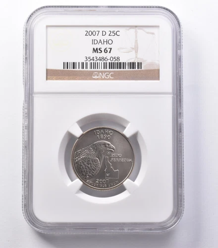 MS67 2007-D Washington State Quarter Idaho NGC *5365