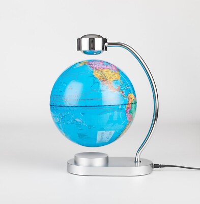 Magnetic Levitating World Globe with LED Night Light & C Shaped Stable Base