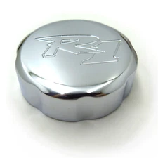 Chrome Brake Fluid Reservoir Cap Cover "R1" Engraved For 1998-2024 Yamaha YZF-R1