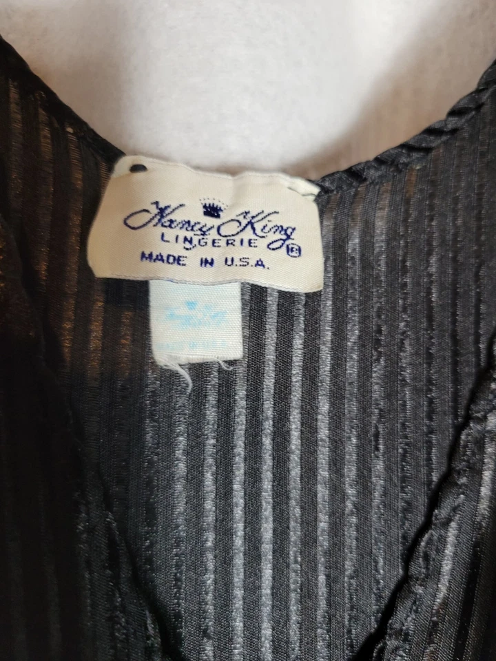 De colección 2 Piezas Años 60 70 Gasa Transparente Peignoire Capricho Oscuro Romántico Bruja Vampiro Foto 3 de 3