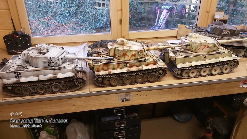 Taigen 1/16  RC German Tiger 1 early/late  Tank custom paint  bb firing - Image 3 of 4