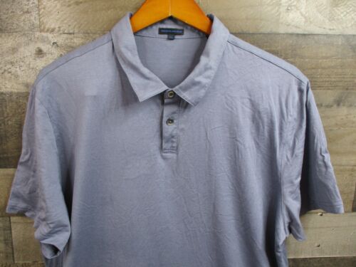 Patrick Assaraf Shirt Mens XXL Blue Silk Golf Pol… - image 1