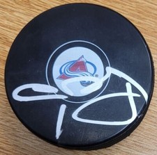 Autographed SEMYON VARLAMOV  Colorado Avalanche Hockey Puck -COA