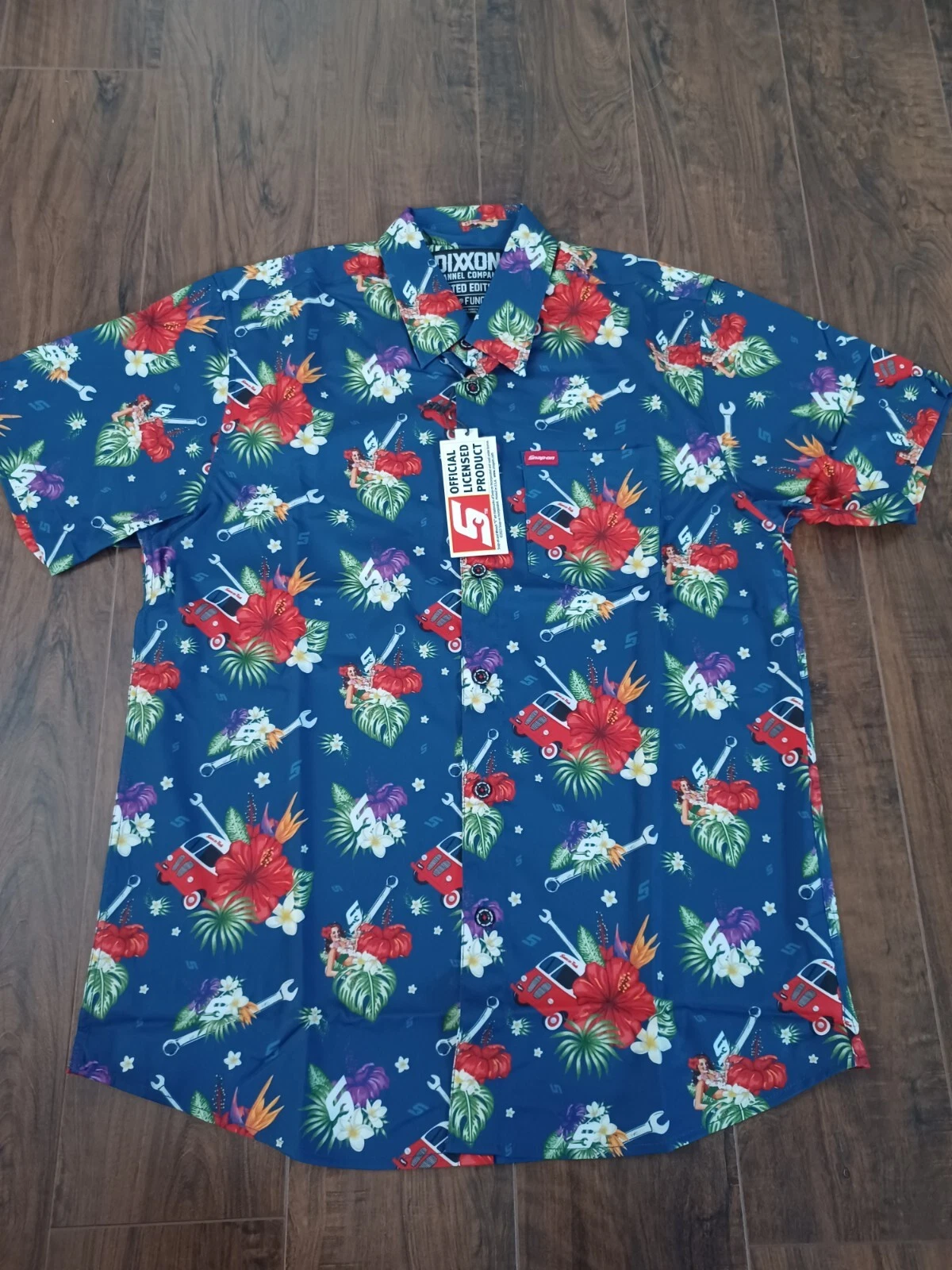 DIXXON Snap On Tools Limited Edition Hawaiian Short Sleeve Shirt Mens Medium NWT
