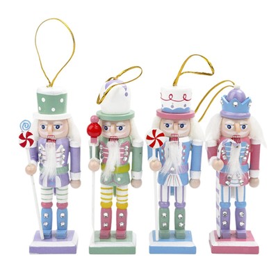 4x Weihnachtsnussknacker Ornament Weihnachtsfigur Holz Nussknacker Soldat für