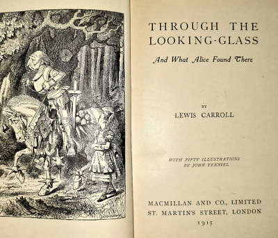 Through the Looking Glass Lewis Carroll 1915 Antique Book Alice Found There 102