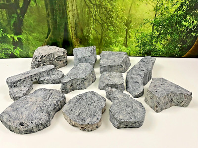 Wargaming Terrain SET OF 11 PAINTED Modular Rocks CLIFFS Hills D&D ...