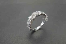 Womens Wedding Ring 0.38 Carat 950 Platinum Band Aquamarine Natural Diamond 5 6