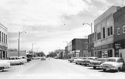 J73/ Hebron Nebraska RPPC Postcard c1950 Main Street Stores 288