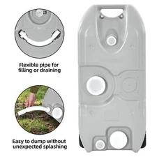 RV Waste Tank Kit Portable 10.6 Gallon 40 L Water Holding Tote Sewer Dump Campe