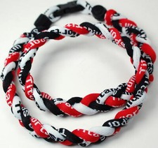 PICK YOUR NUMBER KIDS Red Black White Braided Tornado Necklace Baseball Softball