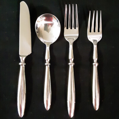 HAND FORGED New Long Point 18/8 Stainless 4pc Place Setting