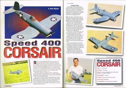 MODEL AVIATION Magazin Januar 2000 Speed 400 Corsair: RC Scale - Bild 2 von 2