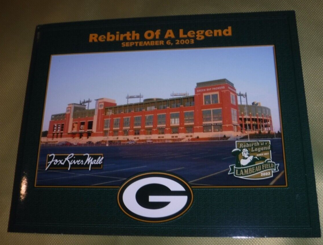 LAMBEAU FIELD GREEN BAY WI REBIRTH OF A LEGEND SEPT 6. 2003 FOLD