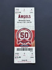 2011 Los Angeles Angels vs Minnesota Twins Sept 3 Ticket Stub Trout 1yr (3 hits)