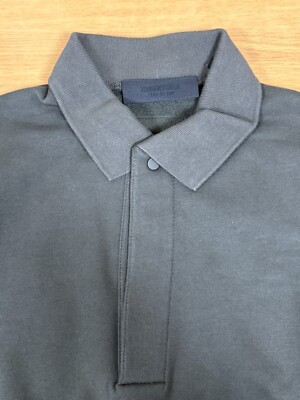 Fear of God Essentials Mens Long Sleeve Polo in Ink 192SP244390F