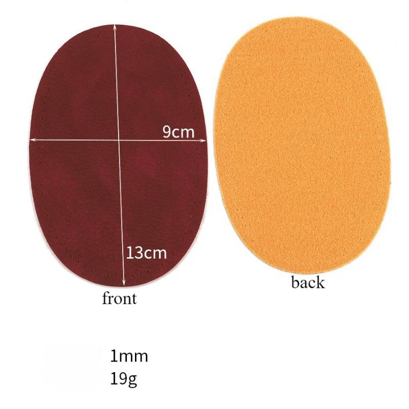 1 Pair DIY PU Leather Elbow Sewing Patch Durable Applique Reserved Needle Holes - Image 3 of 4