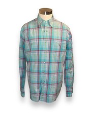 VTG POLO Ralph Lauren Plaid Pear Snap Multicolor Western Classic Fit sz XL