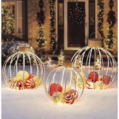 Member s Mark Pre-Lit Twinkling Ornament Décor, 3Pc.
